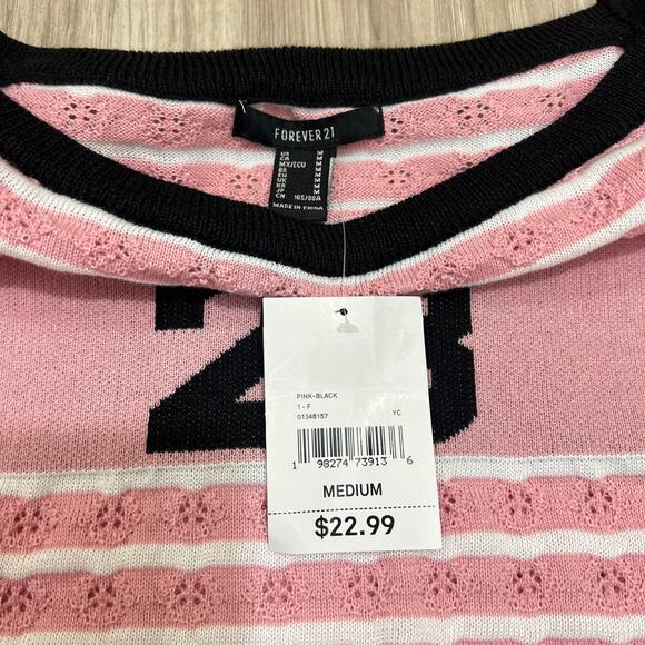 Forever 21 Juniors Womens Straight Neck Long Sleeve Logo Pullover Sweater Size M - Picture 8 of 9